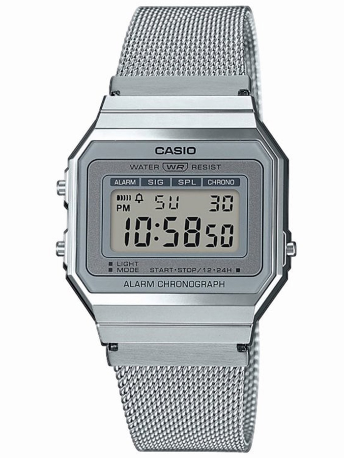 Casio Classic Collection Roloi Batarias me Asimi Metalliko Brasele A700WEM-7AEF